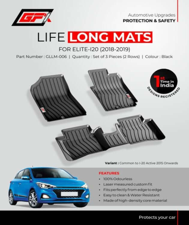 GFX Hyundai i20 Elite 2014 Onwards Life Long Floor Mats - Image 7