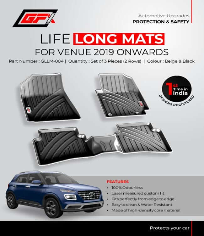 GFX Hyundai Venue 2019 Onwards LLM Life Long TPV Mats - Image 8